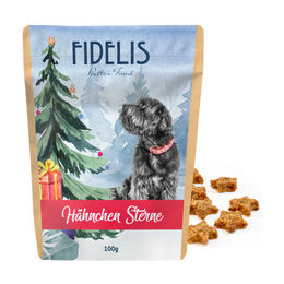 Produktbild von fidelis.dog Hundeschleckerei Hähnchen Sterne Trockenfleisch getreidefrei 100g