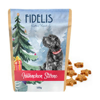 Produktbild von fidelis.dog Hundeschleckerei Hähnchen Sterne Trockenfleisch getreidefrei 100g