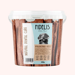 Produktbild von fidelis.dog Vitalkaustange Zahnpflege-Snack für Hunde mit Hirsch und Rind getreidefrei 500g