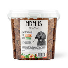 Fidelis Entenburger Häppchen mit Alge und Aprikose für Hunde Welpe getreidefrei Monoprotein 1kg – Bild 1 von 4