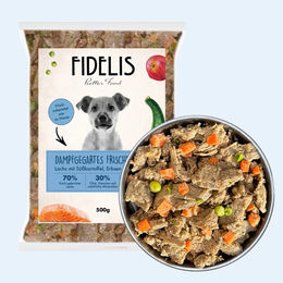 Produktbild von Fidelis Getreidefreies Hundefutter mit Lachs und Rind, 500g gefroren