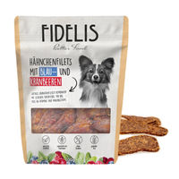 Produktbild von Fidelis Hähnchenfilets mit Blaubeeren und Cranberries für Hunde 100g getreidefrei monoprotein