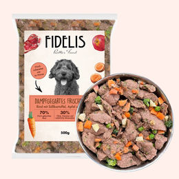 Produktbild von Fidelis Hundefutter Rind mit Süßkartoffel, Apfel und Brokkoli getreidefrei gefroren 500g