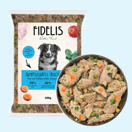 Produktbild von Fidelis Hundefutter Senior Pute mit Süßkartoffel Erbsen und Spinat getreidefrei 500g gefroren