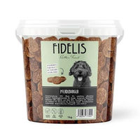 Produktbild von Fidelis Pferdeburger Hundeleckerlis aus 100% Trockenfleisch im 1kg-Eimer