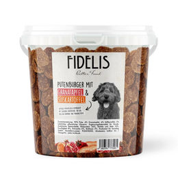 Fidelis Putenburger Häppchen mit Granatapfel und Süßkartoffel für Hunde getreidefrei und monoprotein 1kg – Bild 1 von 5