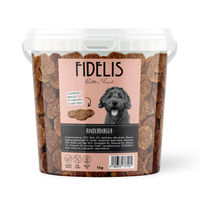 Produktbild von Fidelis Rinderburger Trockenfleisch für Hunde getreidefrei mit hohem Fleischanteil 1kg