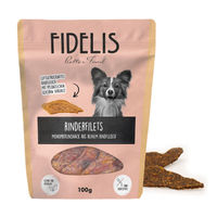 Produktbild von Fidelis Rinderfilet Streifen Hundeleckerli getreidefrei und monoprotein 100g