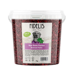 Produktbild von Fidelis Rote Beete Flocken mit Leber als Nahrungsergänzung für alle Tiergrößen 1kg