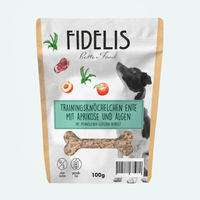 Produktbild von Fidelis Trainingsknöchelchen Ente mit Alge und Aprikose getreidefrei 100g