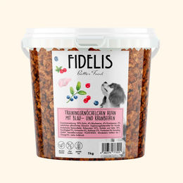 Fidelis Trainingsknöchelchen Huhn mit Blaubeeren und Kranbeeren 1kg Eimer – Bild 1 von 3