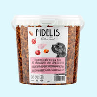 Produktbild von Fidelis Trainingsknöchelchen Pute mit Granatapfel und Süßkartoffel mit hohem Fleischanteil 1kg-Eimer