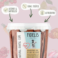 Produktbild von Fidelis Vitalkaustange Huhn mit Hanf und Joghurt Zahnpflege-Snack für Hunde getreidefrei 500g