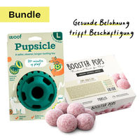 Produktbild von Fidelis Welpen Wachstums-Booster Pops Bundle 1 mit Rind und Intelligenzspielzeug Rosa Größe L