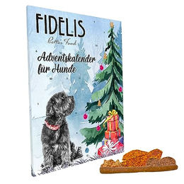 Fidelis XL-Adventskalender Weihnachtsbaum mit 50 gesunden Belohnungssnacks für Hunde mit hohem Fleischanteil ohne Farb- und Aromastoffe – Bild 1 von 6
