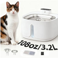 Produktbild von Fine Life Pro Trinkbrunnen für Katze und Hund aus Edelstahl mit Sensor, kabellos und wiederaufladbar, 3.2 l