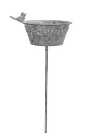 finehomegarden Bodenfutterstation für Vögel aus Metall in Grau Vintage – Bild 1 von 4