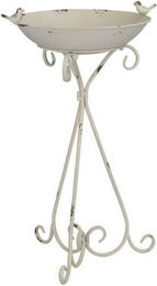 finehomegarden Vogelbad aus Metall in Weiß mit Fuß Ø43x36cm H71cm – Bild 1 von 1
