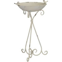 Produktbild von finehomegarden Vogelbad aus Metall in Weiß mit Fuß Ø43x36cm H71cm