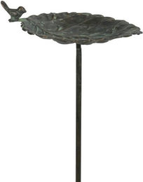 finehomegarden Vogeltränke Metall als Gartenstecker in Braun und Grün im Vintage-Design – Bild 1 von 2