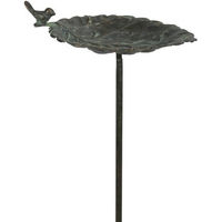 Produktbild von finehomegarden Vogeltränke Metall als Gartenstecker in Braun und Grün im Vintage-Design