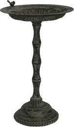 finehomegarden Vogeltränke und Vogelbad aus Metall in Grün Antik mit Fuß Ø40x37cm H63cm – Bild 1 von 2