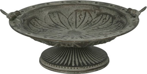 finehomegarden Vogeltränke und Vogelbad aus Metall in Grün Antik mit Fuß Ø42x37cm – Bild 1 von 2