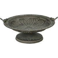 Produktbild von finehomegarden Vogeltränke und Vogelbad aus Metall in Grün Antik mit Fuß Ø42x37cm