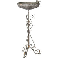 Produktbild von finehomegarden Vogeltränke und Vogelbad aus Metall in Grün/Braun mit Ø 30cm und H 75cm