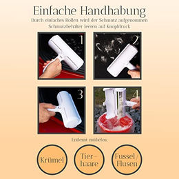 FinoPet 3er Set Tierpflege-Set mit Hundebürste, Katzenbürste, XL Fusselrolle und Zeckenzange für alle Felltypen und Tiergrößen – Bild 1 von 3