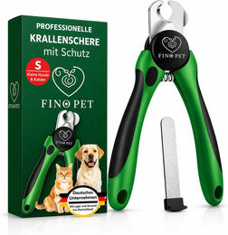 FinoPet Krallenschere aus Edelstahl für Hunde und Katzen mit Schutz und Abstandhalter in Grün – Bild 1 von 5