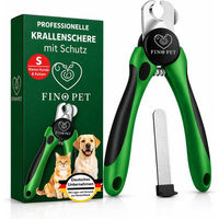 Produktbild von FinoPet Krallenschere aus Edelstahl für Hunde und Katzen mit Schutz und Abstandhalter in Grün
