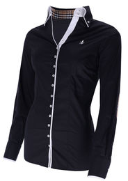 Fior da Liso Bluse für Damen aus Baumwolle in Weiß und Schwarz – Bild 1 von 1