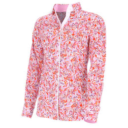 Fior da Liso Bluse Luna Paisley für Damen in Rosa Rot Weiß Bunt Größe L – Bild 1 von 1