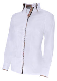 Fior da Liso Damen Bluse aus Baumwolle in Weiß oder Schwarz – Bild 1 von 1