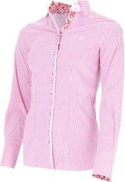 Fior Da Liso Damen Bluse FDL Laura Paisley L Pink White Striped Größe 40 – Bild 1 von 1