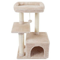 Produktbild von Fish&NAP Kratzbaum für Katzen mit Spielhaus und Sprungplattform aus Plüsch und Sisal in Beige