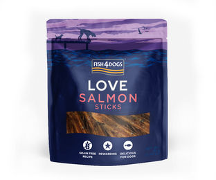 Produktbild von Fish4Dogs Belohnungssnack Lachs Sticks getreidefrei mit hohem Fleischanteil 85 g