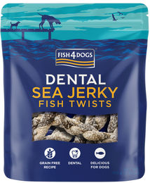 Fish4Dogs Dental Sea Jerky Fish Twists Zahnpflege-Snack getreidefrei 100 g – Bild 1 von 2