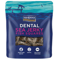 Produktbild von Fish4Dogs Dental Sea Jerky Squares Zahnpflege-Snack für Hunde getreidefrei monoprotein 115 g