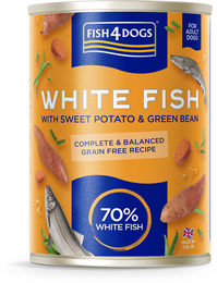 Fish4Dogs Finest Hundefutter Weißfisch mit Süßkartoffel und grünen Bohnen getreidefrei 395 g – Bild 1 von 4