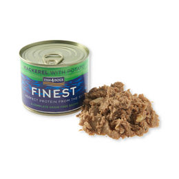 Produktbild von Fish4Dogs Finest Makrele mit Kartoffel Hundefutter Adult Stückchen in Sauce getreidefrei 185 g
