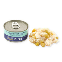 Produktbild von Fish4Dogs Finest Nassfutter Weißfisch mit Kürbis & Erbsen getreidefrei und hypoallergen 85 g