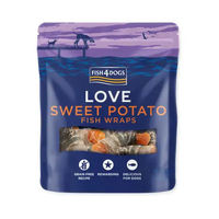Produktbild von Fish4Dogs Love Süßkartoffel Fisch Wraps Getreidefrei Belohnungssnack 100 g