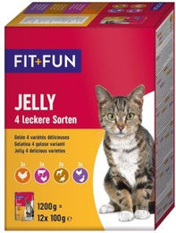 Produktbild von FIT+FUN Adult Hundefutter Stückchen in Gelee 4 Sorten 12x100g - 12 x 100 g