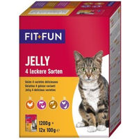 Produktbild von FIT+FUN Adult Hundefutter Stückchen in Gelee 4 Sorten 12x100g - 12 x 100 g
