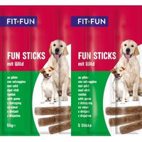 Produktbild von FIT+FUN Belohnungssnack Wild Sticks für Hunde Adult mit hohem Fleischanteil 20x55g