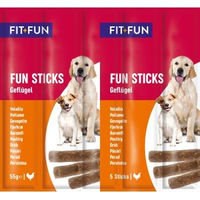 Produktbild von FIT+FUN FunSticks Kausnack Geflügel für Hunde Adult mit hohem Fleischanteil und ohne Zucker 20x55 g