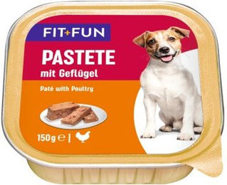 Produktbild von FIT+FUN Geflügel Pastete für Hunde 12x150 g ohne Zucker und Konservierungsstoffe - 12 x 150 g