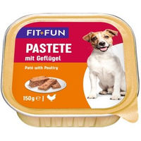 Produktbild von FIT+FUN Geflügel Pastete für Hunde 24x150 g ohne Zucker und Konservierungsstoffe - 24 x 150 g